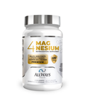 Frasco de suplemento 4 Magnesium de Always Health con Citrato, Malato, Taurato y Bisglicinato.