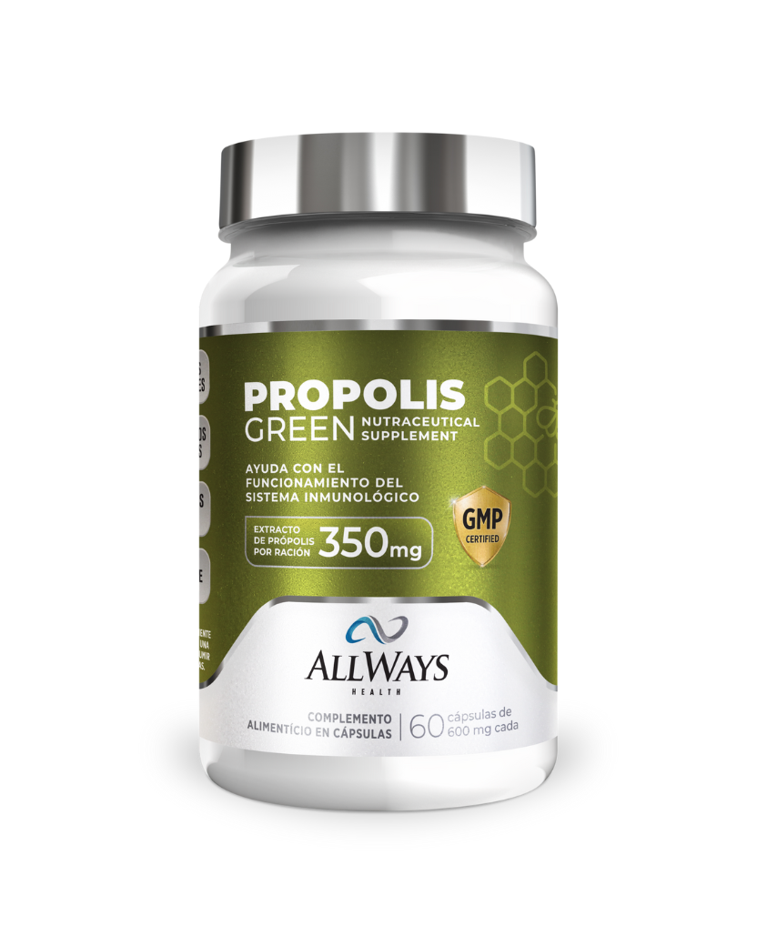 Frasco de Propolis Green con extracto de propóleo verde de Always Health sobre fondo blanco.