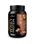 Bote de Whey Protein Cero Lactosa sabor chocolate 900g de Always Health sobre fondo blanco.